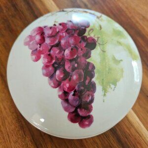 round white porcelain trinket box with grapes designed gourmet du village